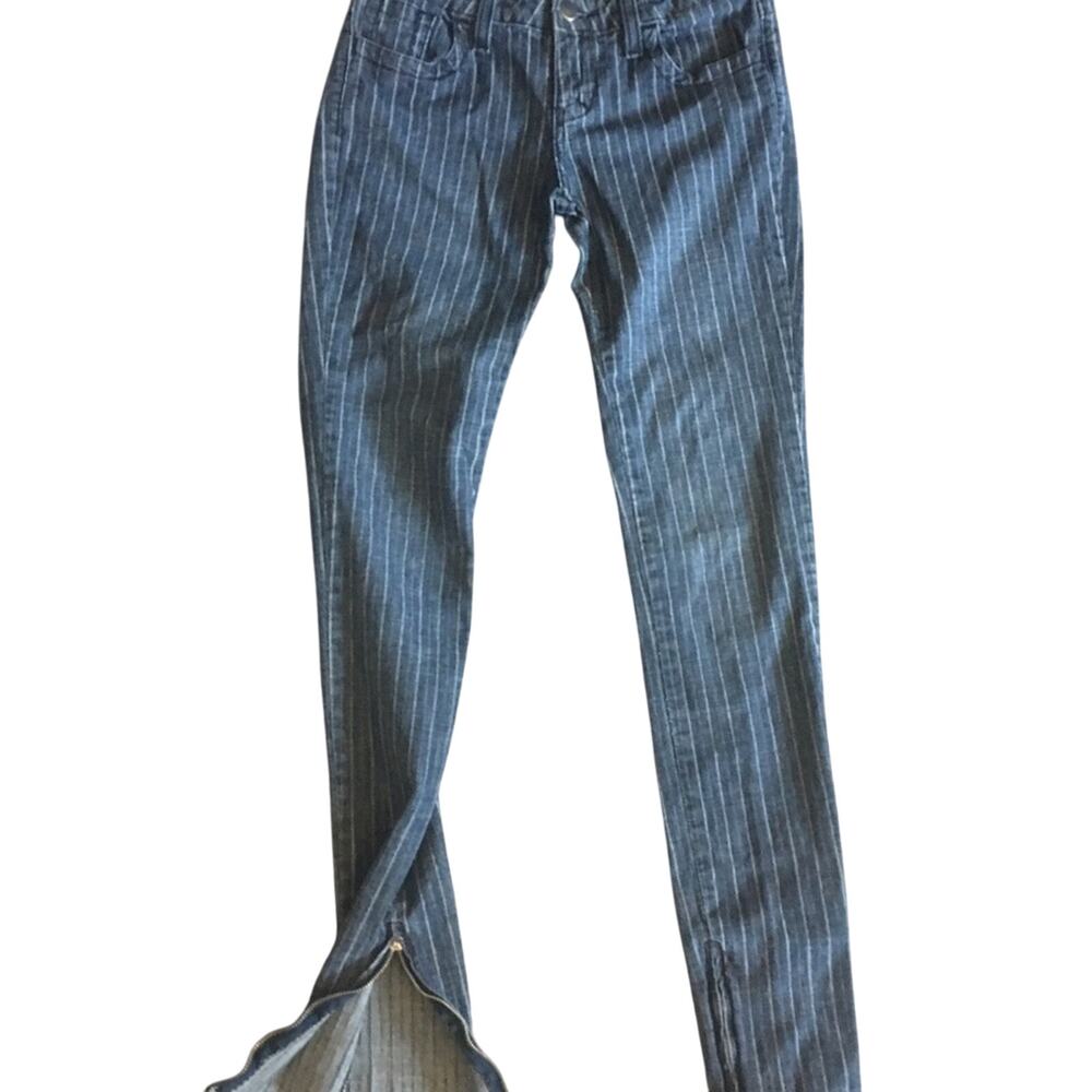 Y2K Lux Skinny Tapered Leg Zip Ankle Super Skinny Jeans EUC Marked 27 fits 26 - Picture 2 of 7